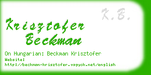 krisztofer beckman business card